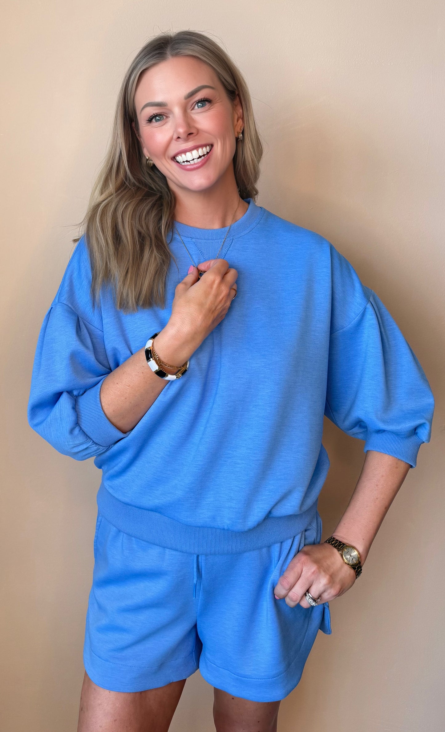 Puff Sleeve Scuba Sweatshirt