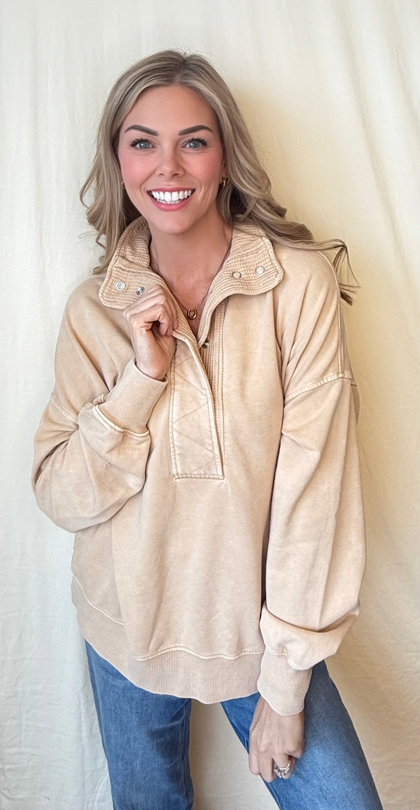 Rae French Terry Snap Sweatshirt