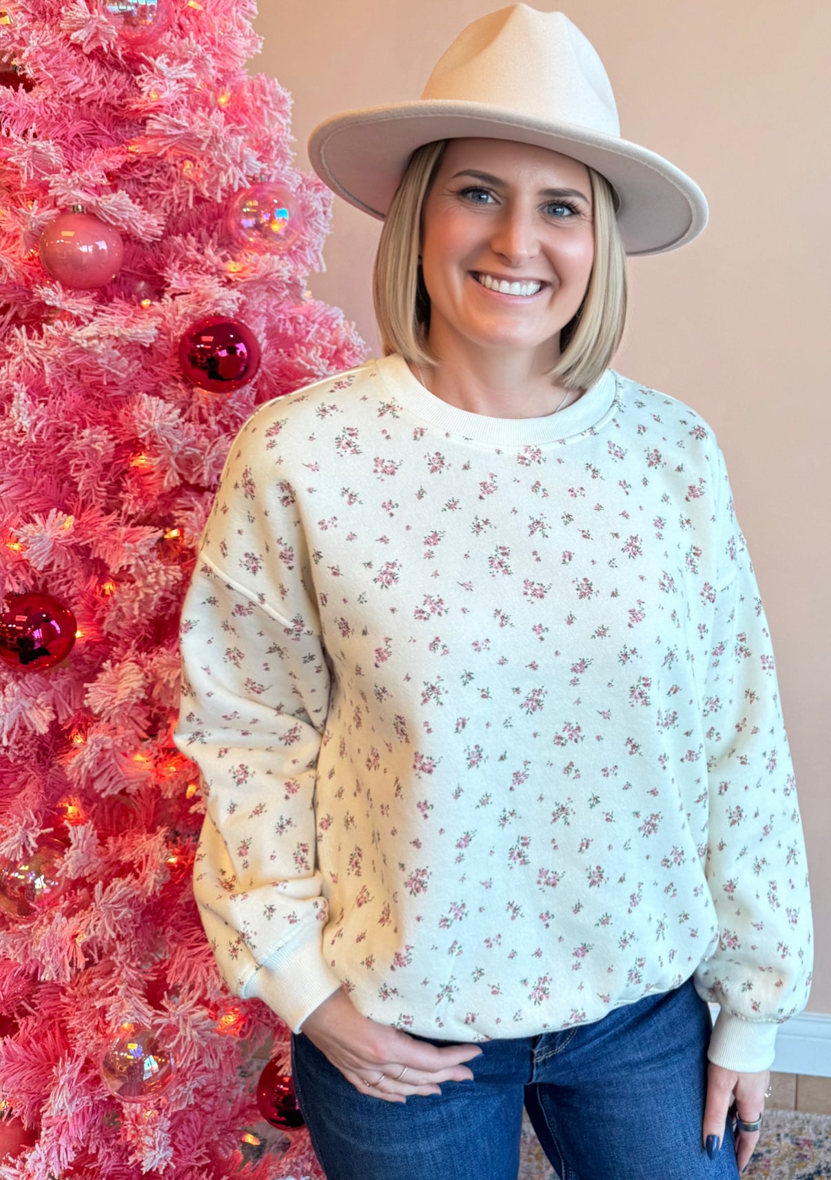 Soft Girl Era Floral Sweatshirt