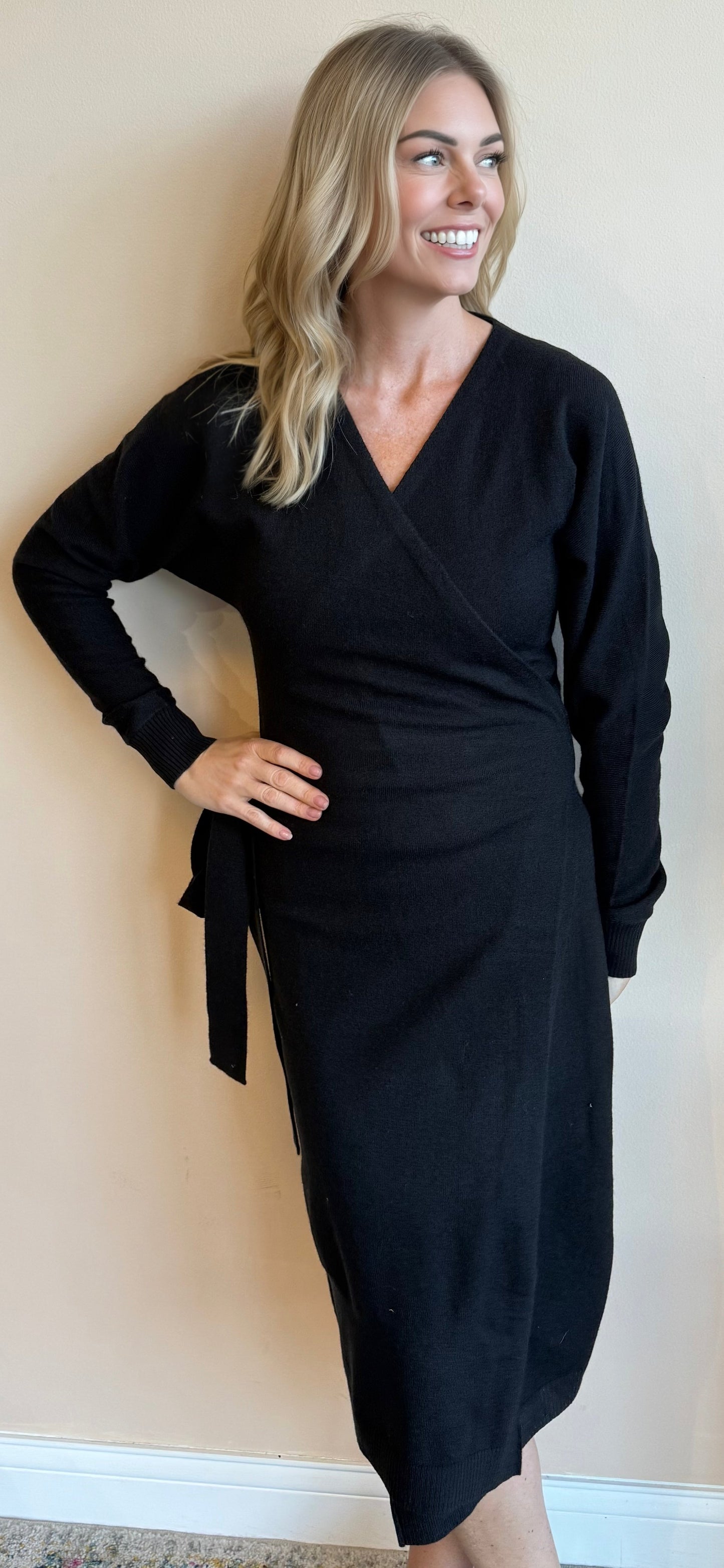 Marissa Sweater Knit Wrap Dress