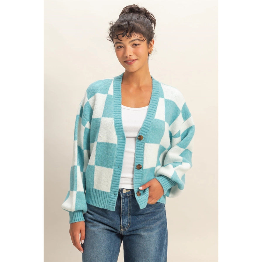 Elsa Checkered Cardigan