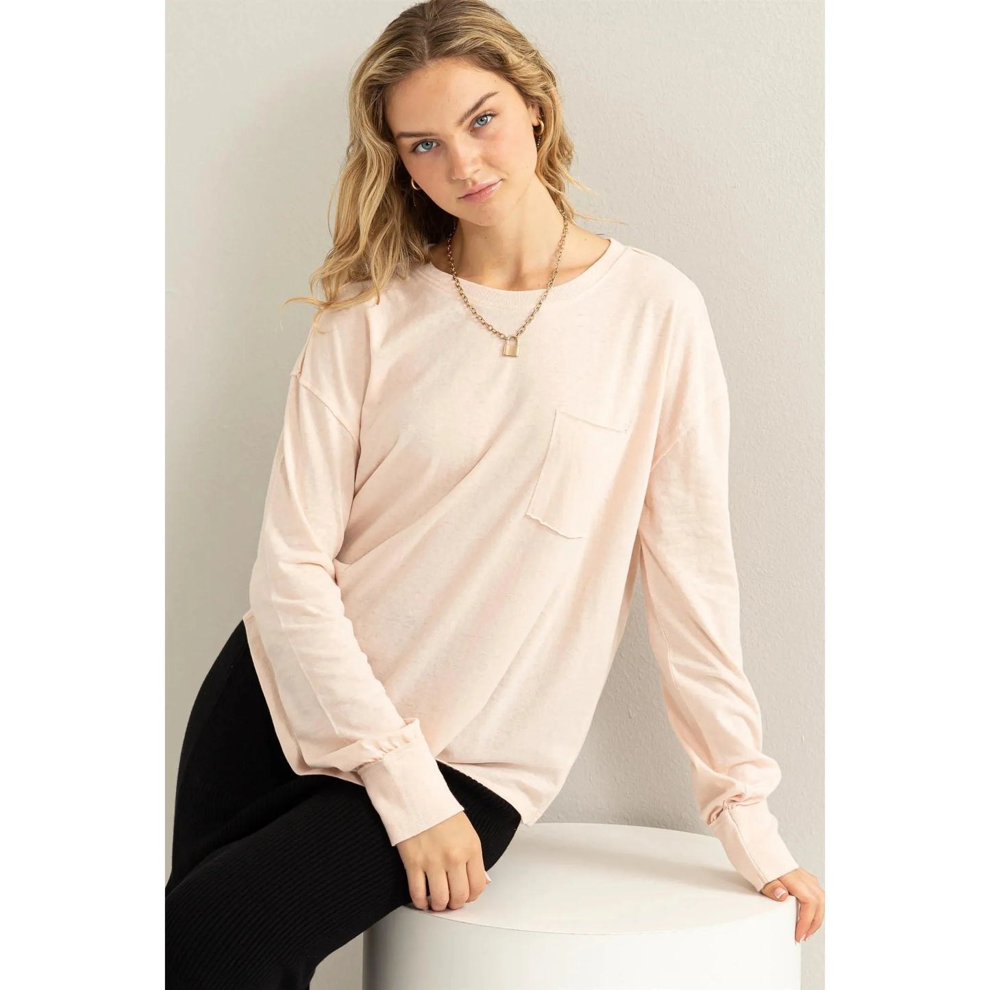 Clarissa Long Sleeve Pocket Tee