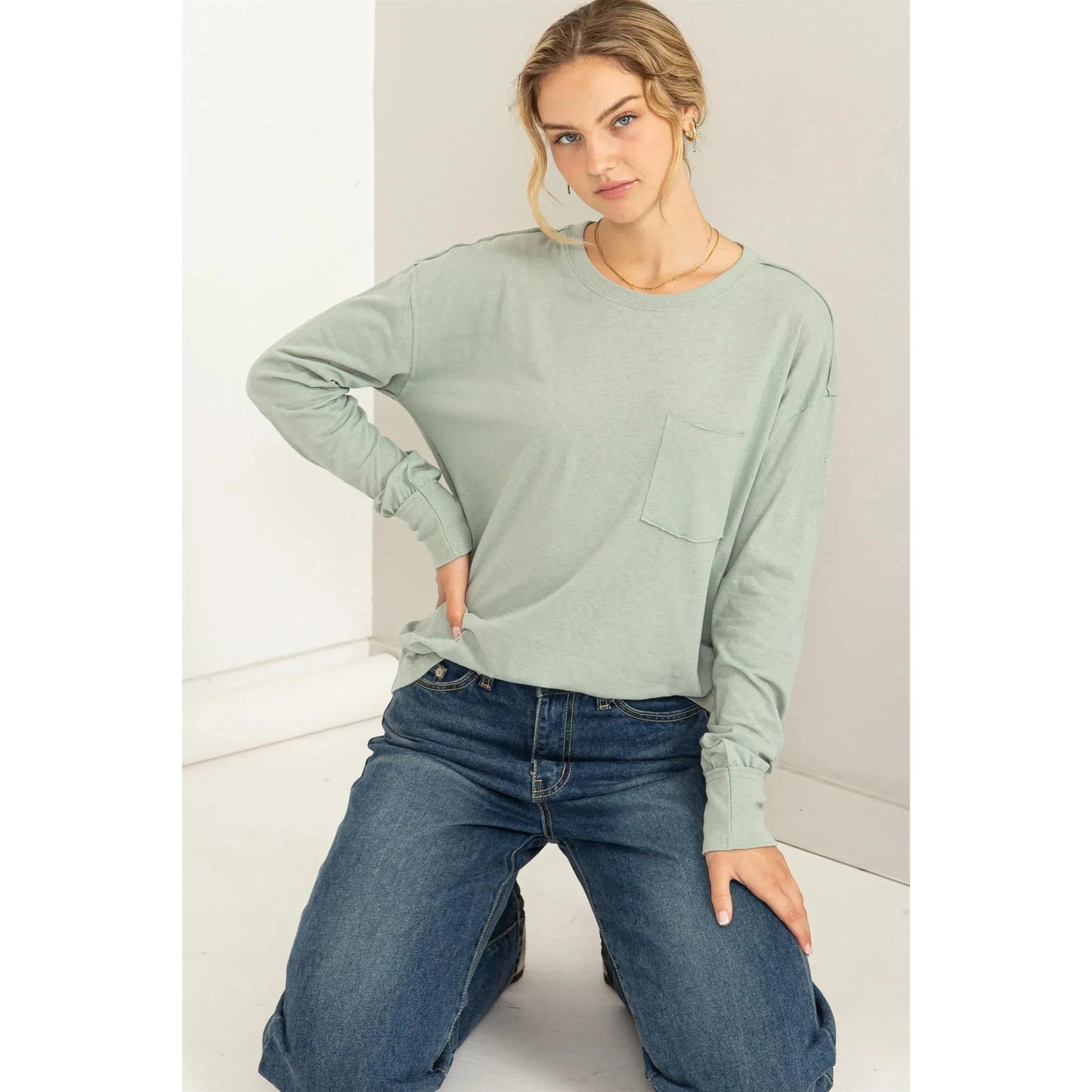 Clarissa Long Sleeve Pocket Tee