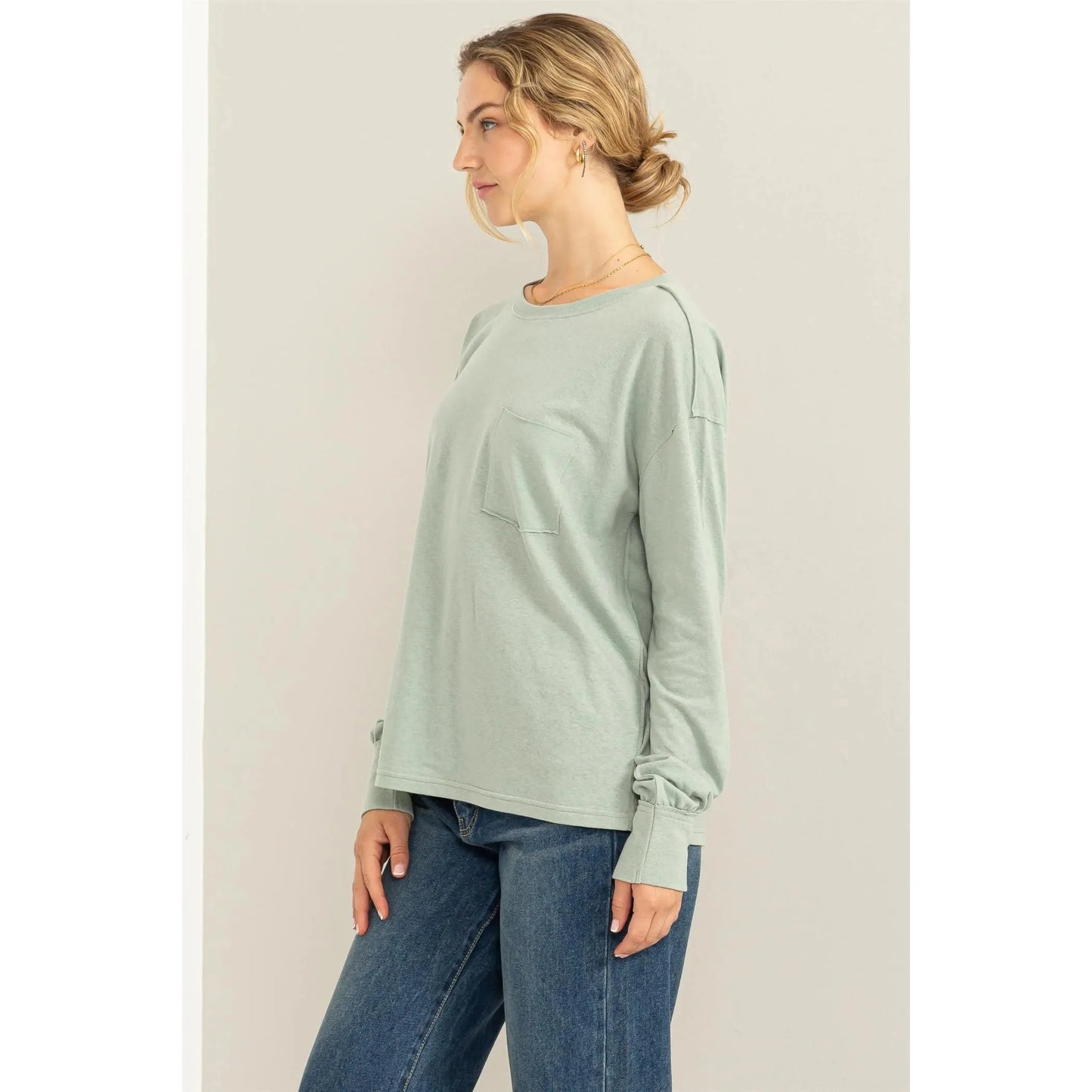 Clarissa Long Sleeve Pocket Tee