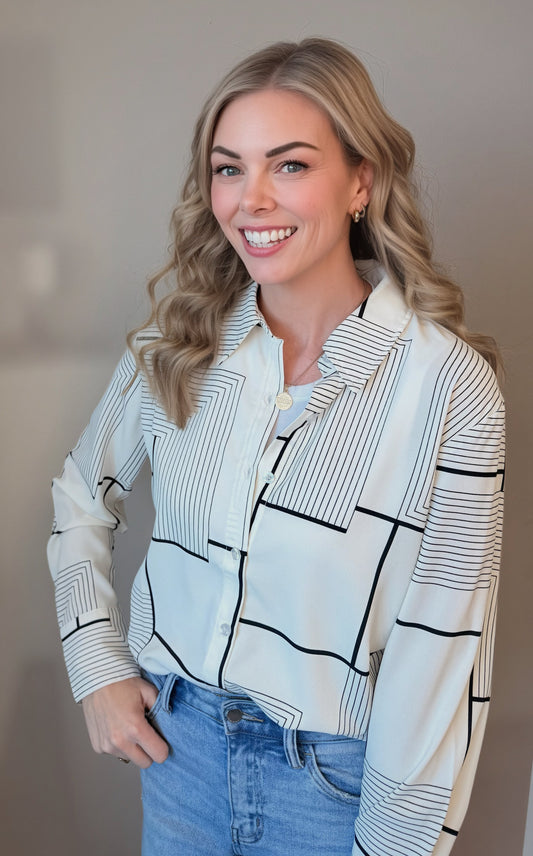 Kellie Geo Print Top