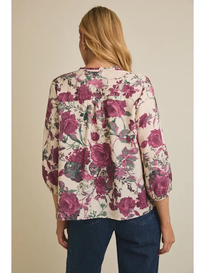 Reya Floral Ruffle Top
