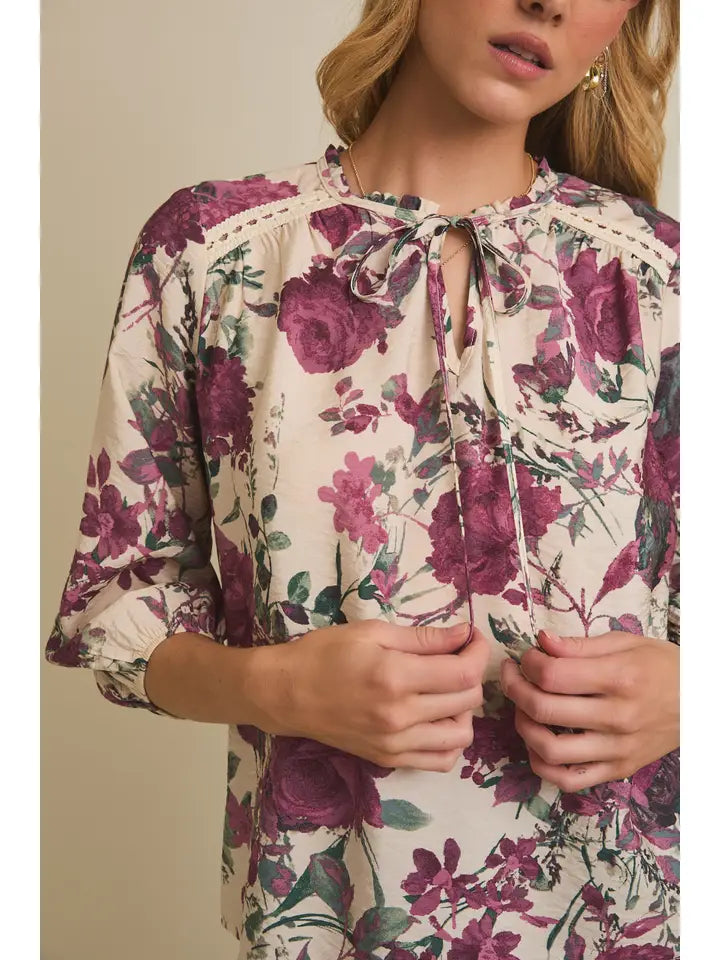 Reya Floral Ruffle Top