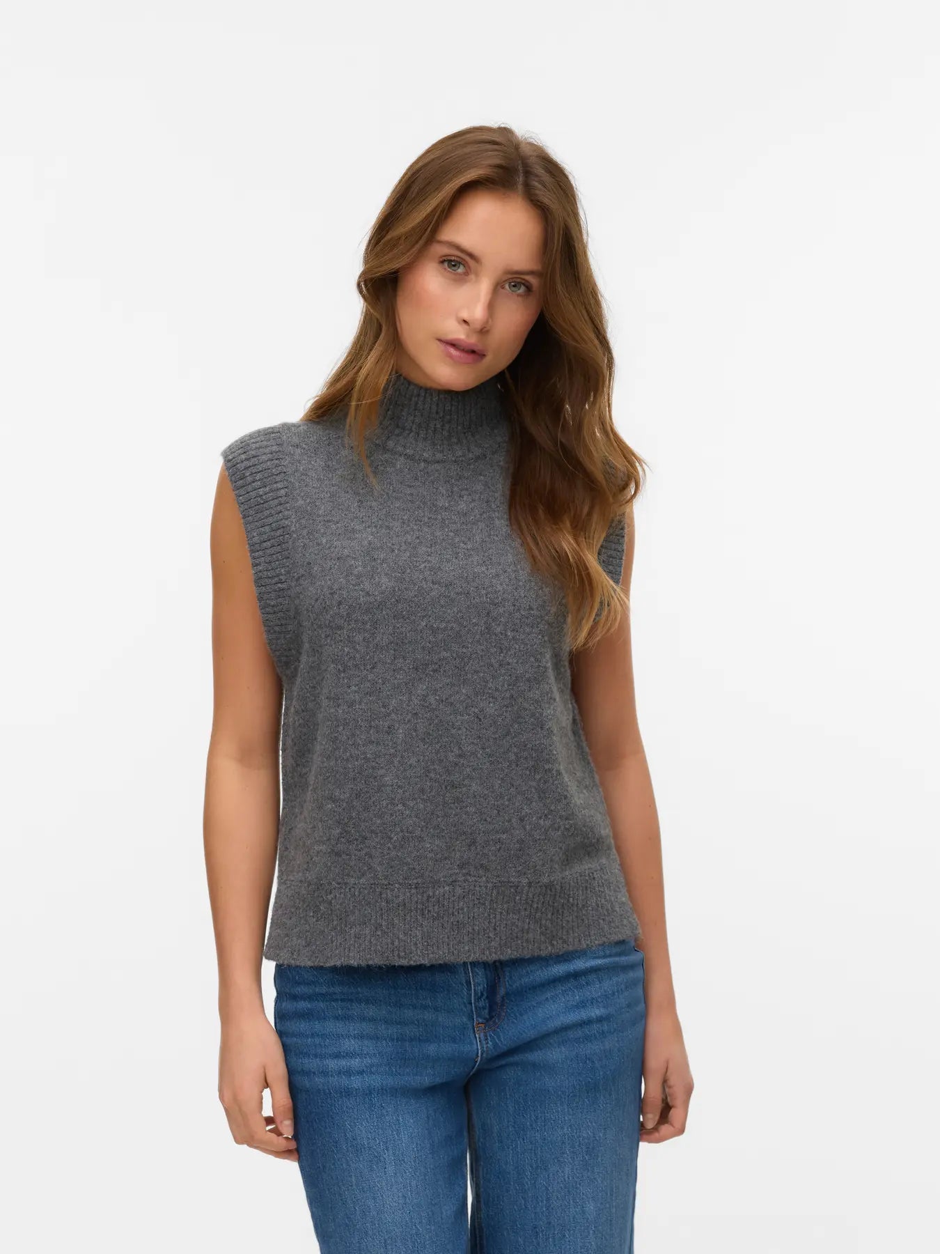 Vero Moda Melange Mockneck Vest