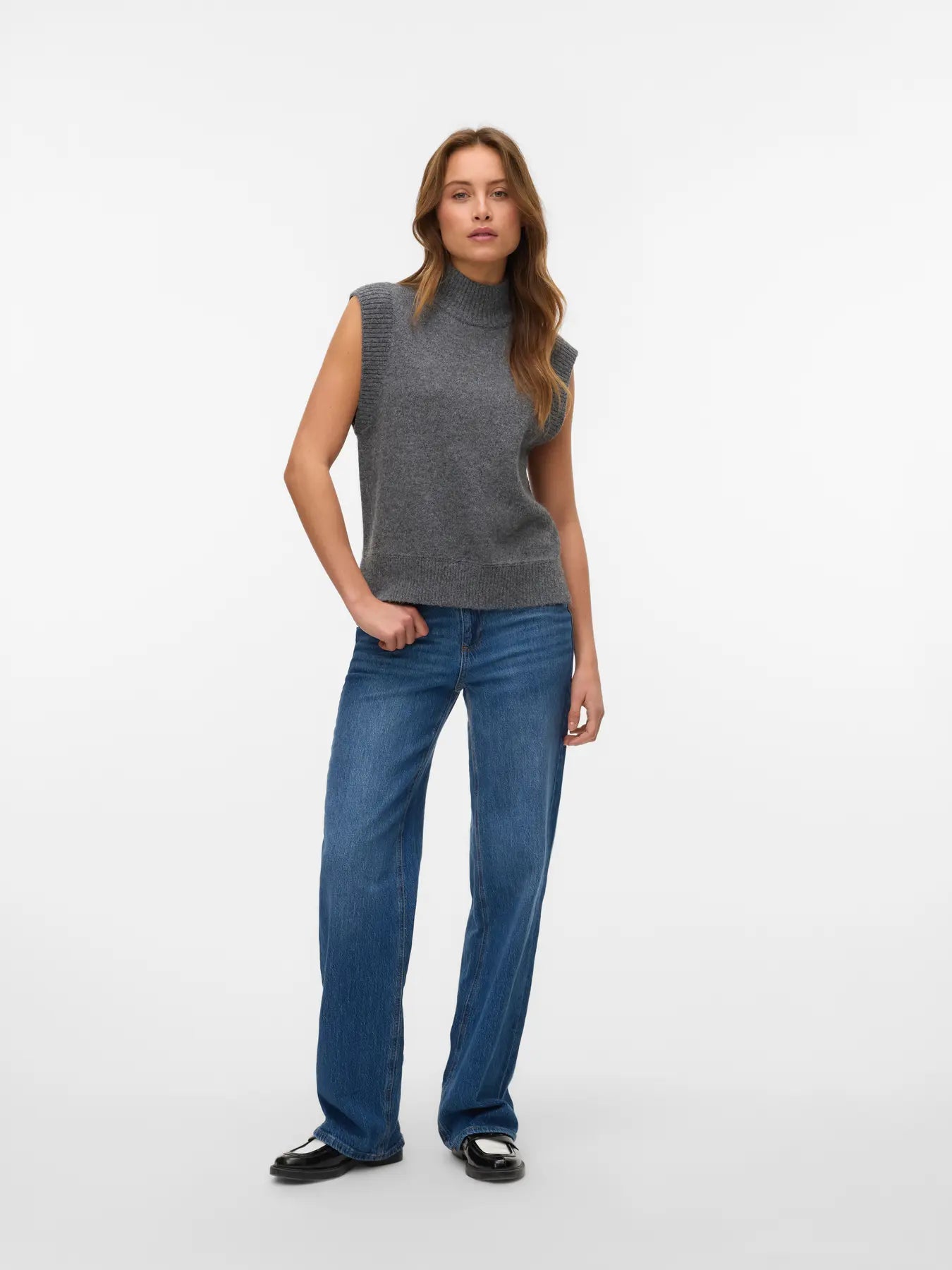Vero Moda Melange Mockneck Vest