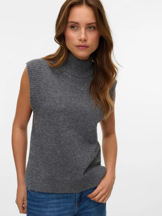 Vero Moda Melange Mockneck Vest