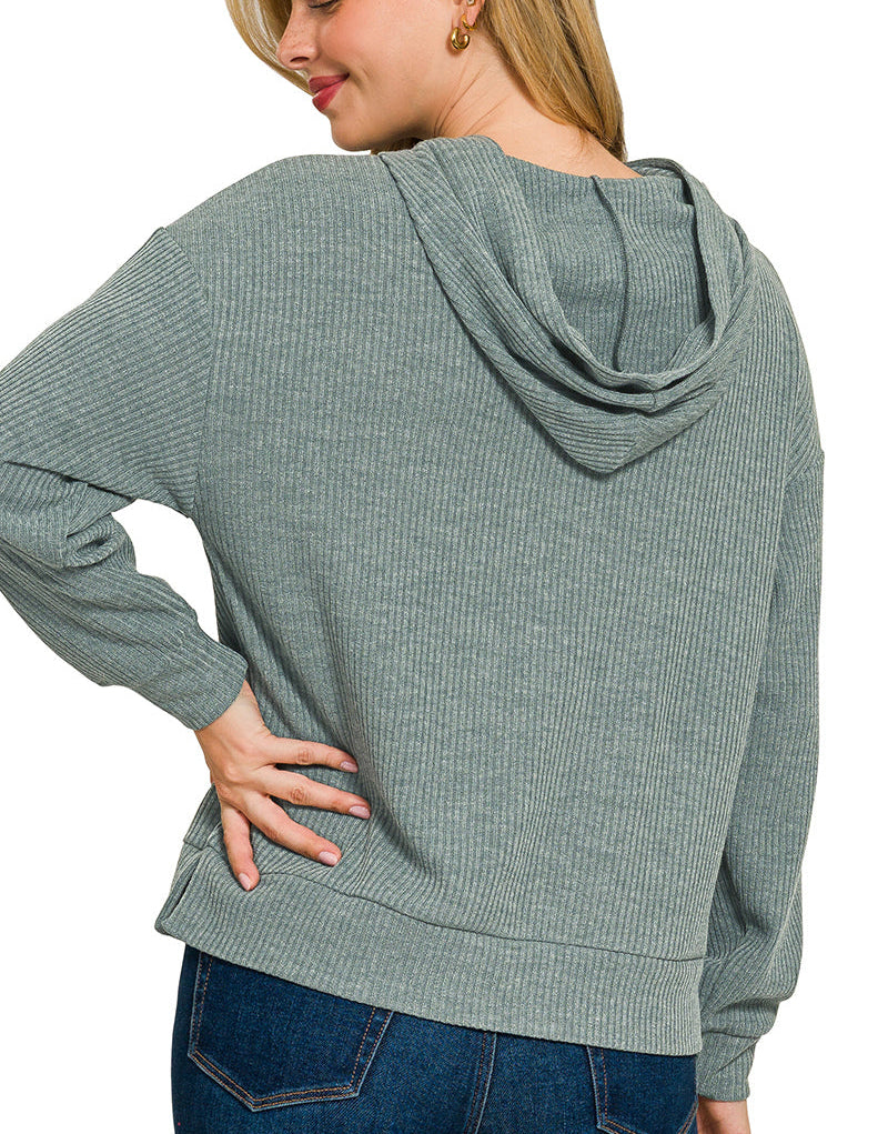 Ribbed Hacci Hoodie