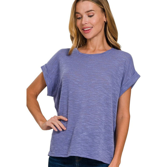 Aurora Textured Short Sleeve Top