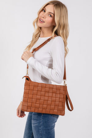 Vegan Leather Woven Purse