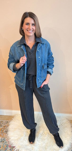 Rae Oversized Thermal Sweatshirt