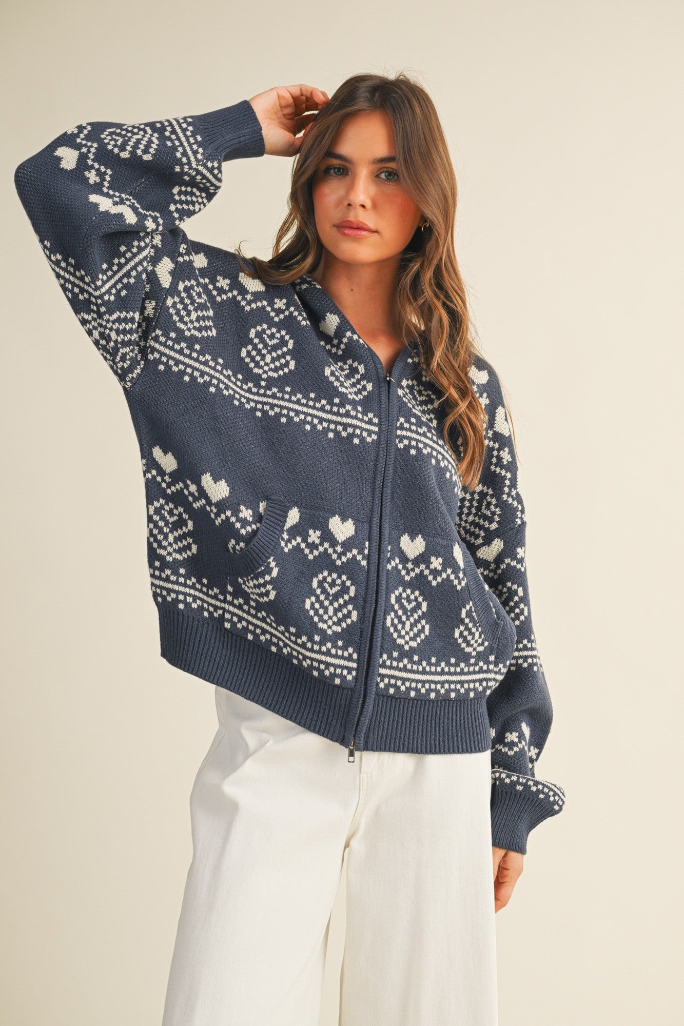Nordic Jacquard Sweater Jacket