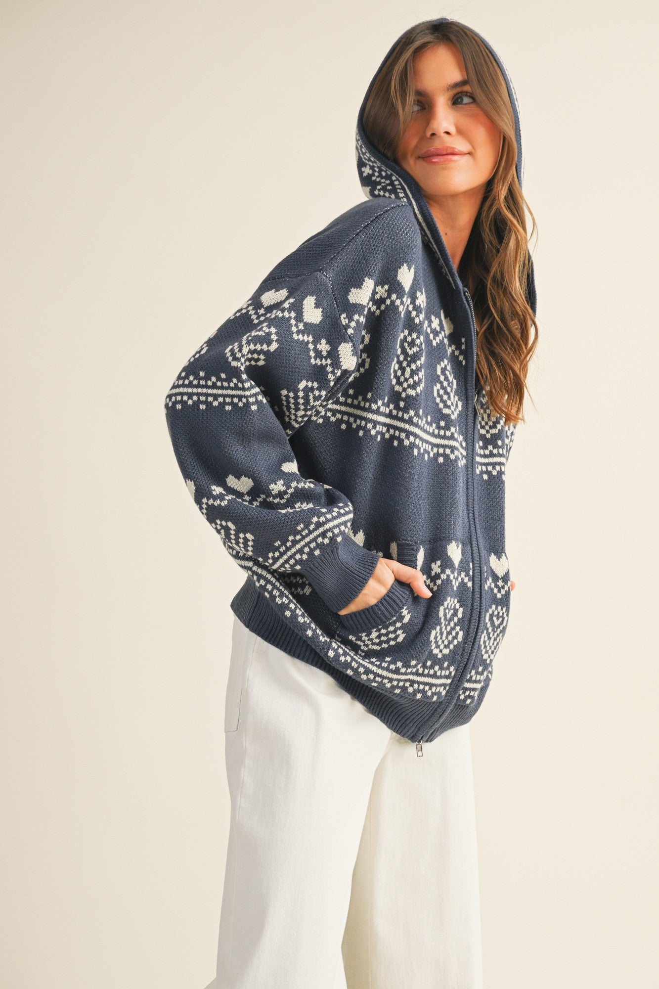 Nordic Jacquard Sweater Jacket