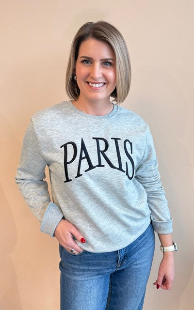 Paris Embroidered French Terry Sweatshirt