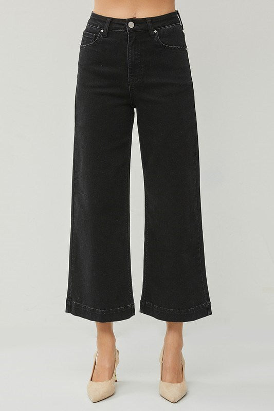 Risen Natalie Wide Leg Crop Jeans