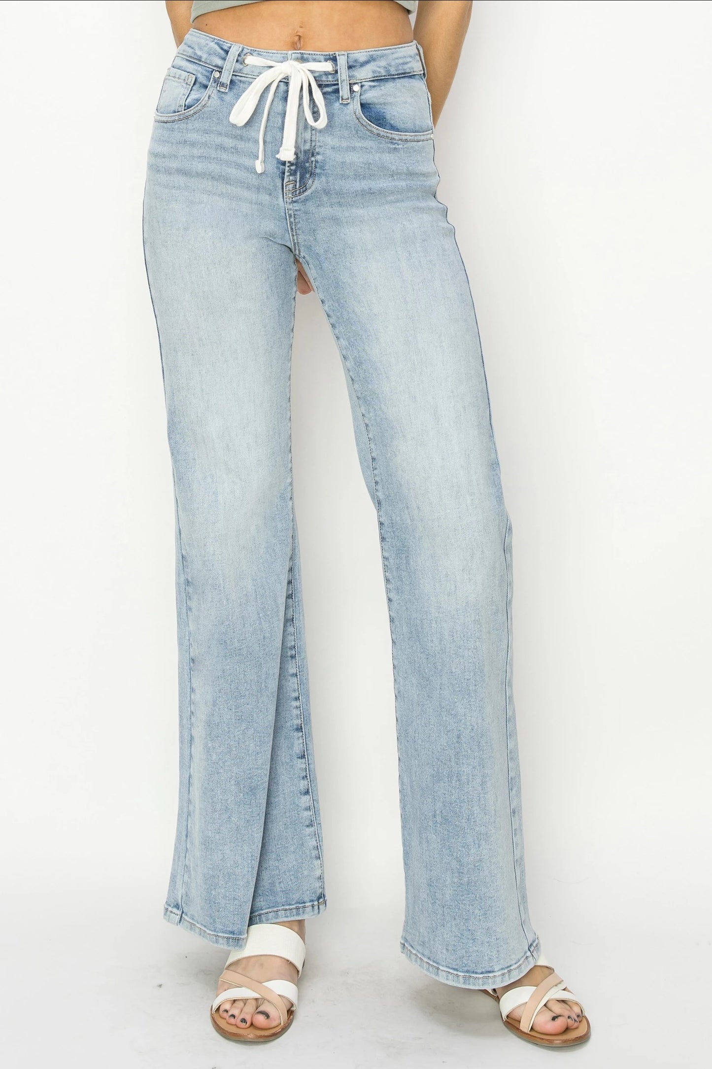 Risen Sophie Drawstring Wide Jeans