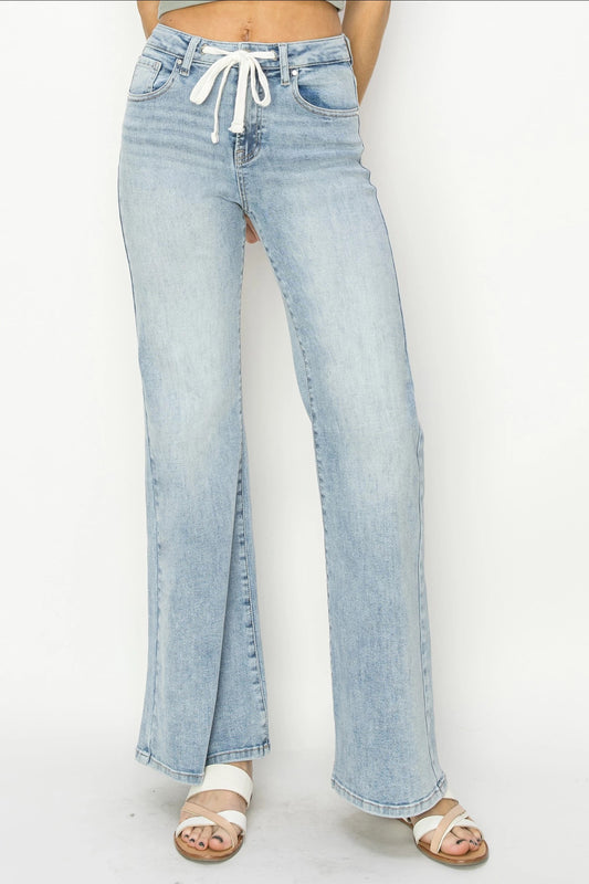 Risen Sophie Drawstring Wide Jeans