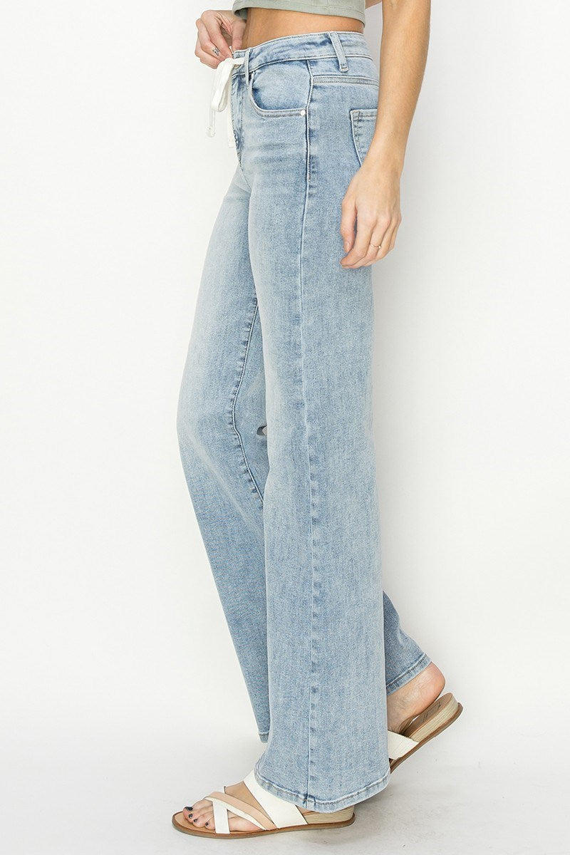 Risen Sophie Drawstring Wide Jeans