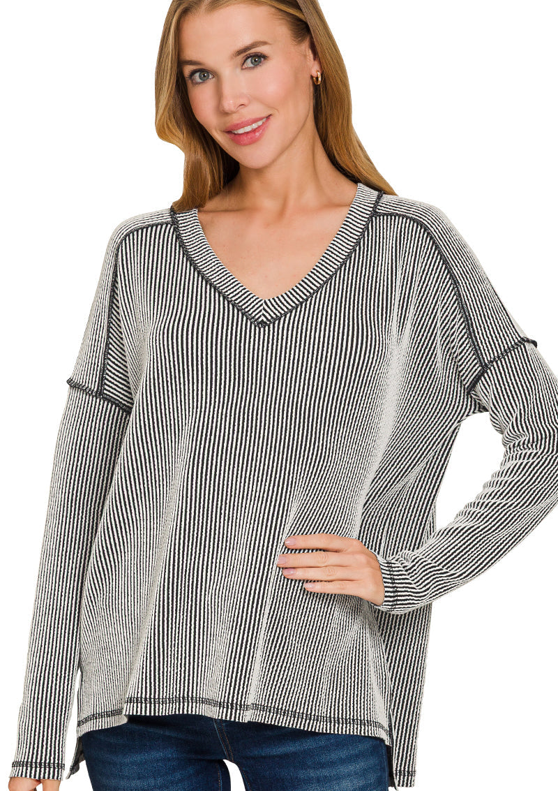 Cabin Vibes V-Neck Top
