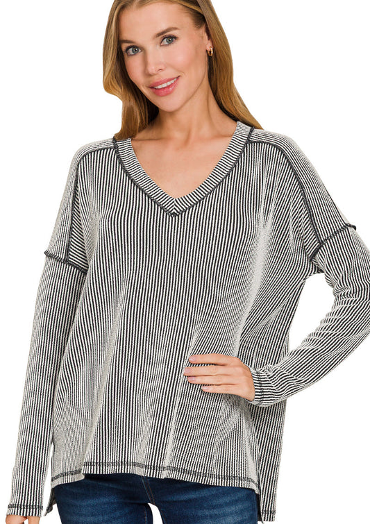 Cabin Vibes V-Neck Top