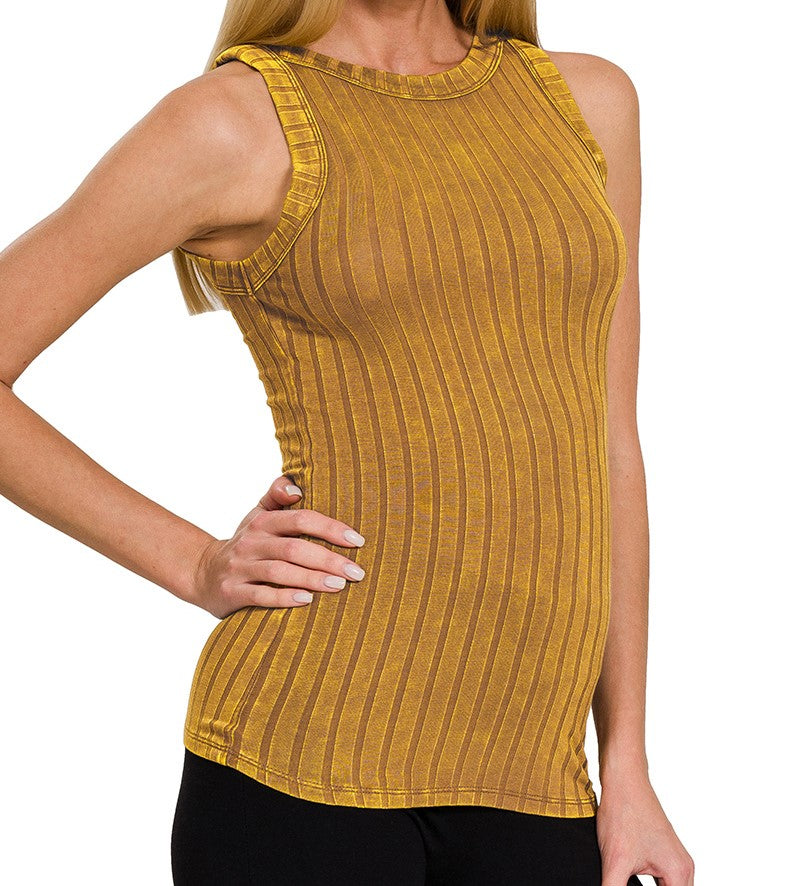 Billie Ribbed High Neck Tank