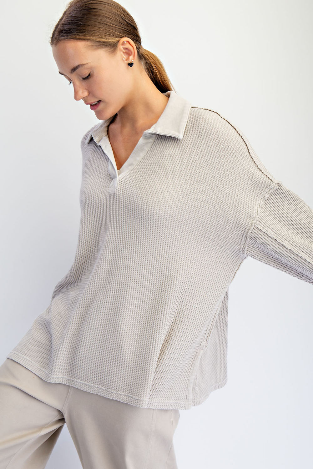 Rae Oversized Thermal Sweatshirt