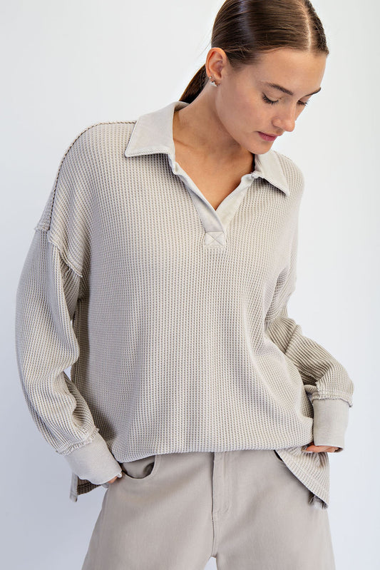 Rae Oversized Thermal Sweatshirt