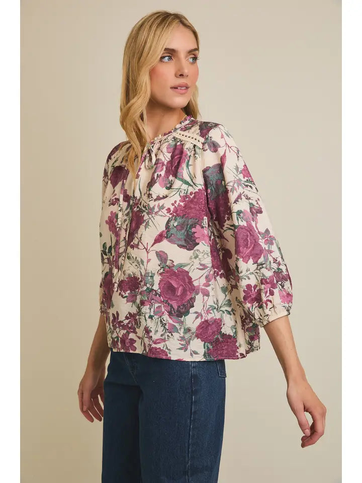 Reya Floral Ruffle Top