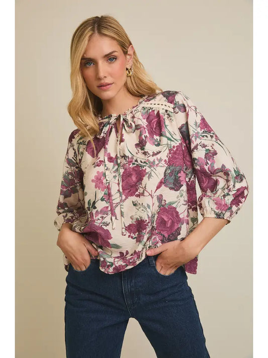 Reya Floral Ruffle Top