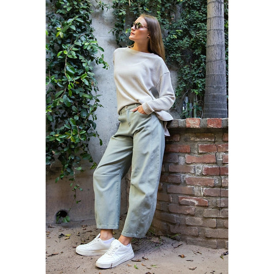 Loretta Twill Barrel Pant