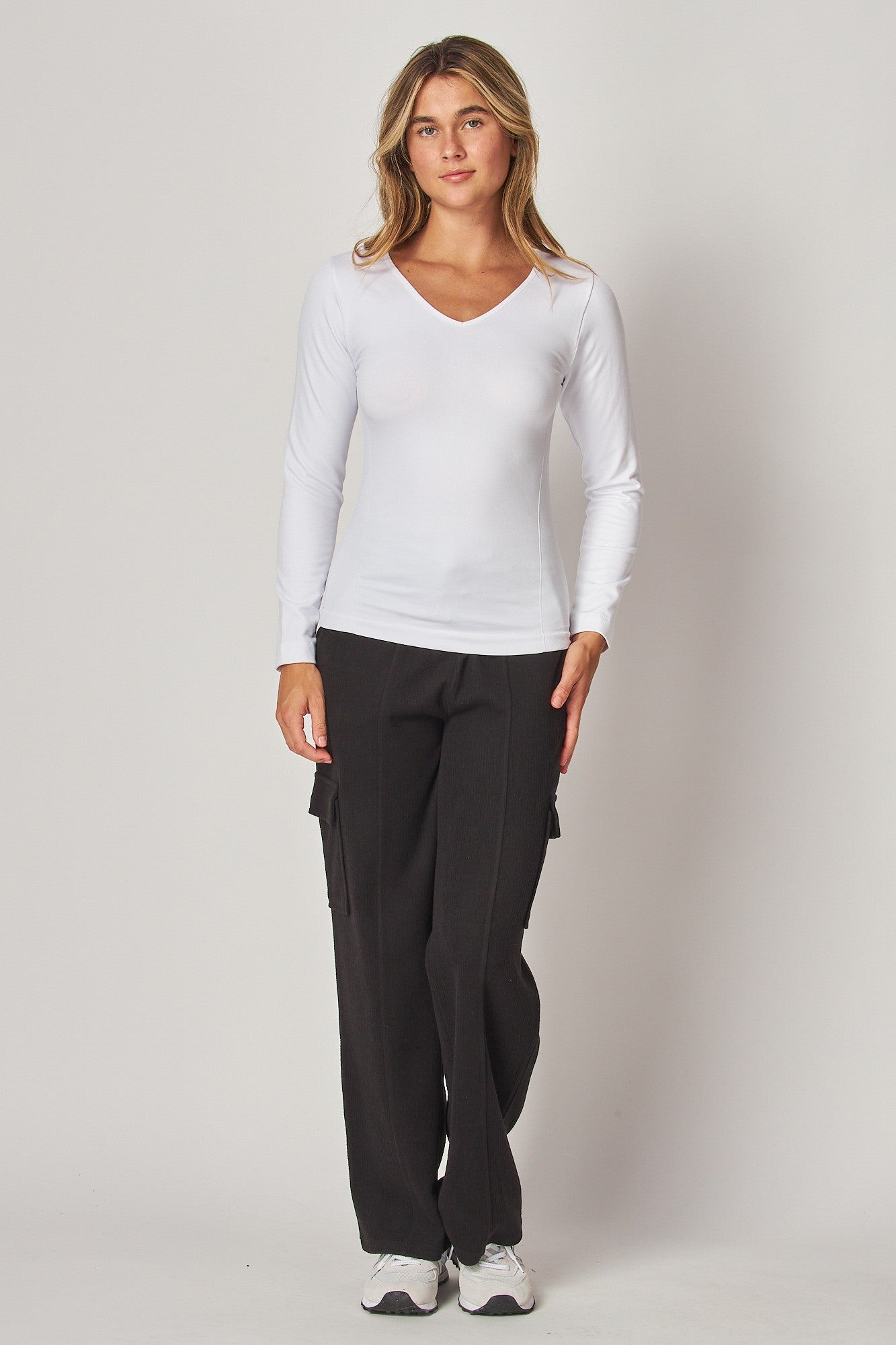 V-Neck Fleece Lined Top