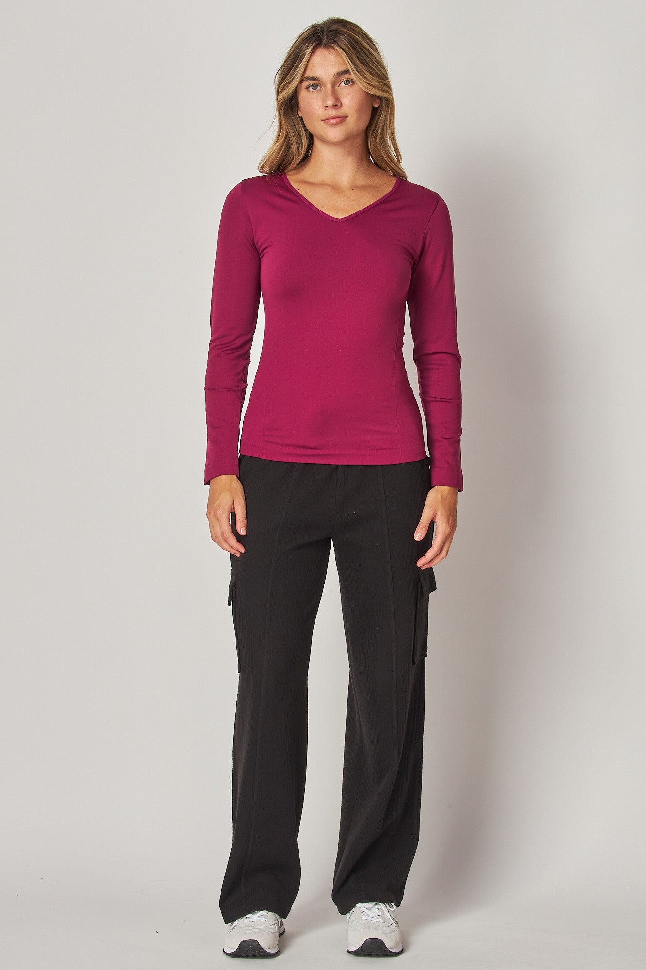 V-Neck Fleece Lined Top