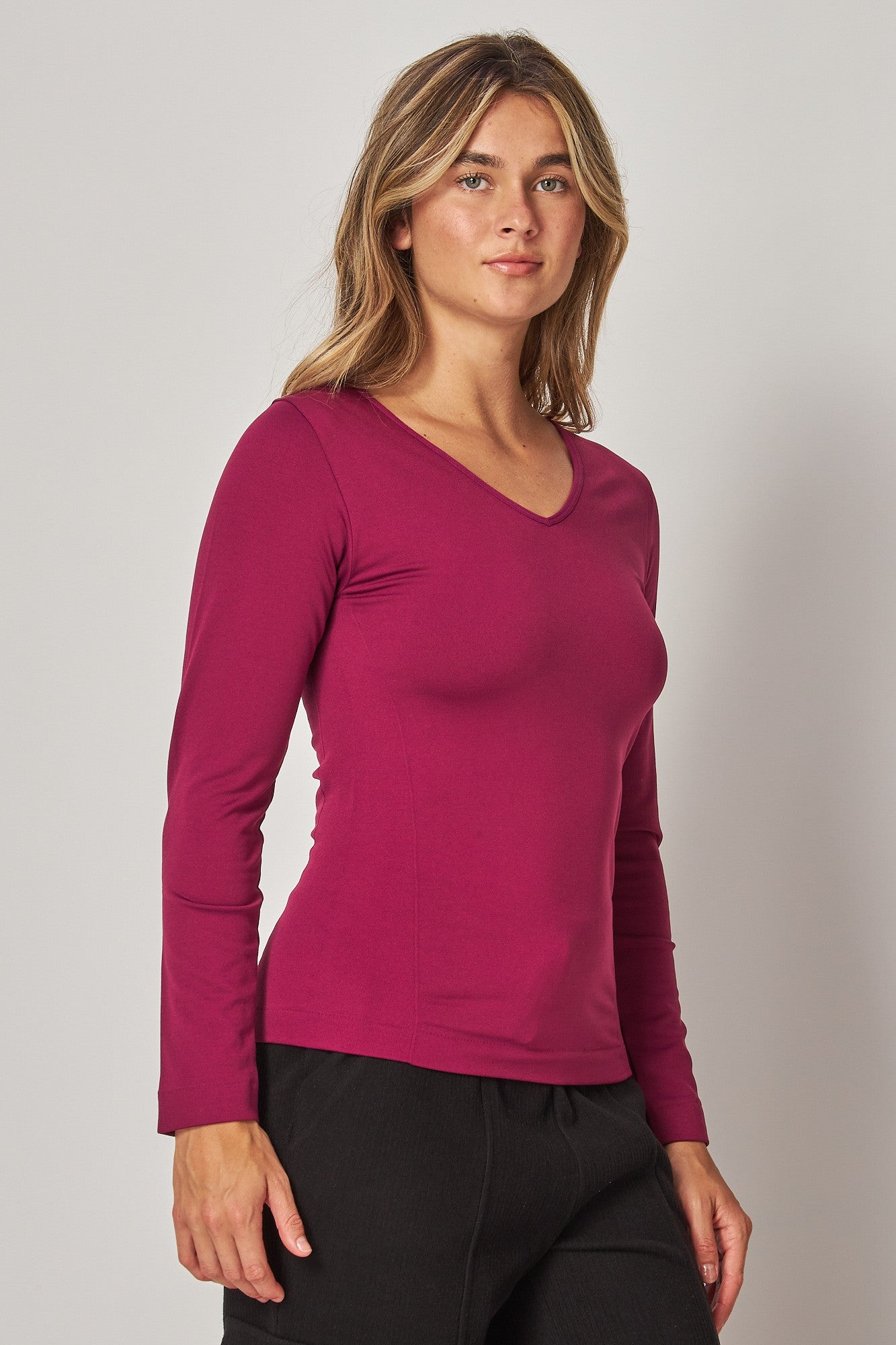 V-Neck Fleece Lined Top