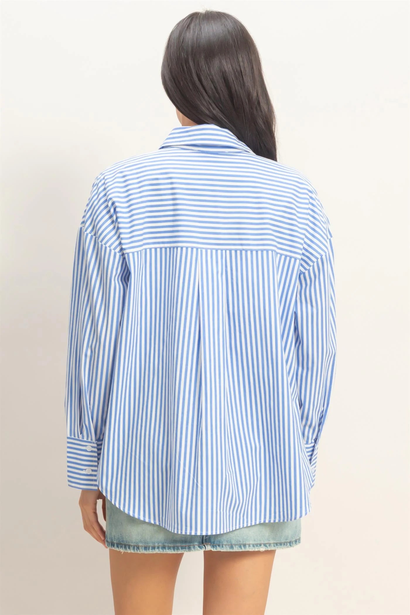 Chic Stripes Button Up Blouse