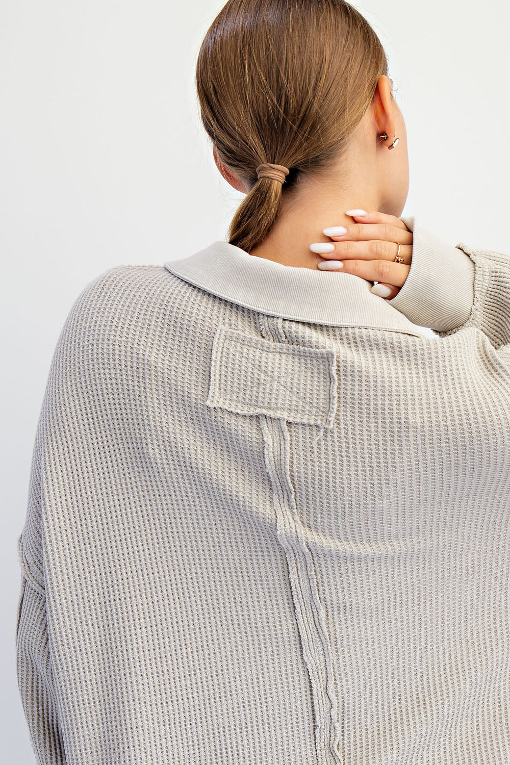 Rae Oversized Thermal Sweatshirt