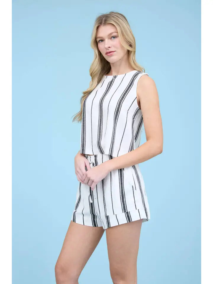 Laney Linen Cropped Top