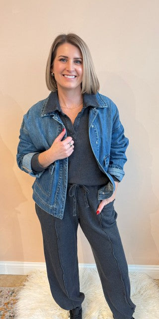 Rae Oversized Thermal Sweatshirt