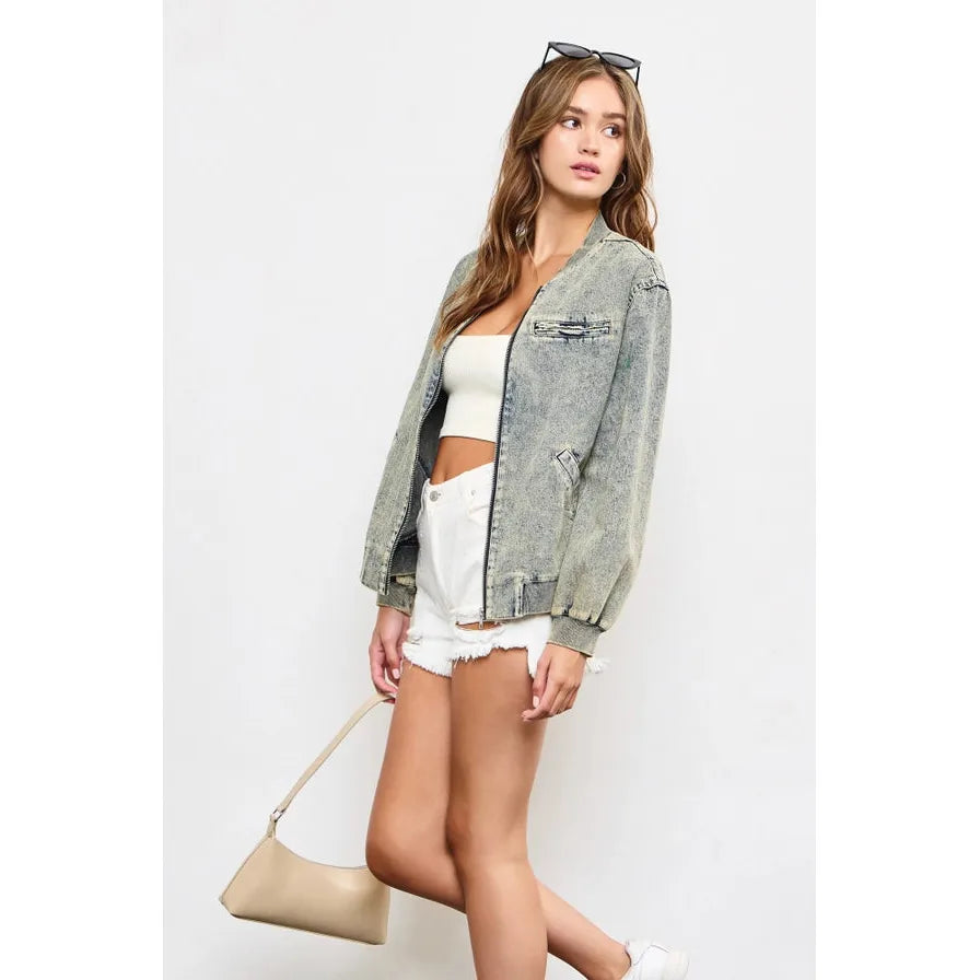 Lakeside Dreaming Denim Bomber