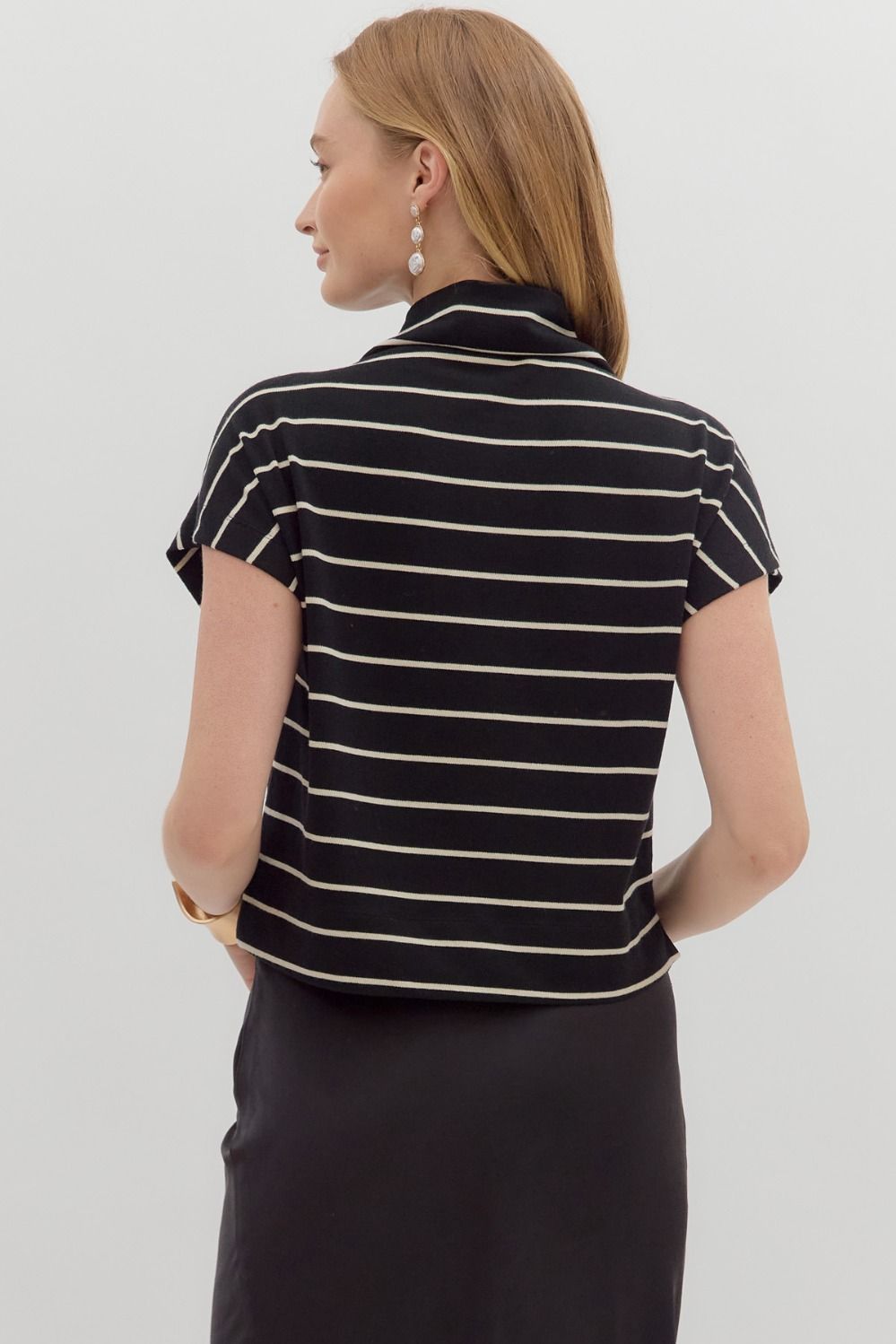Fallon Striped Mockneck Top