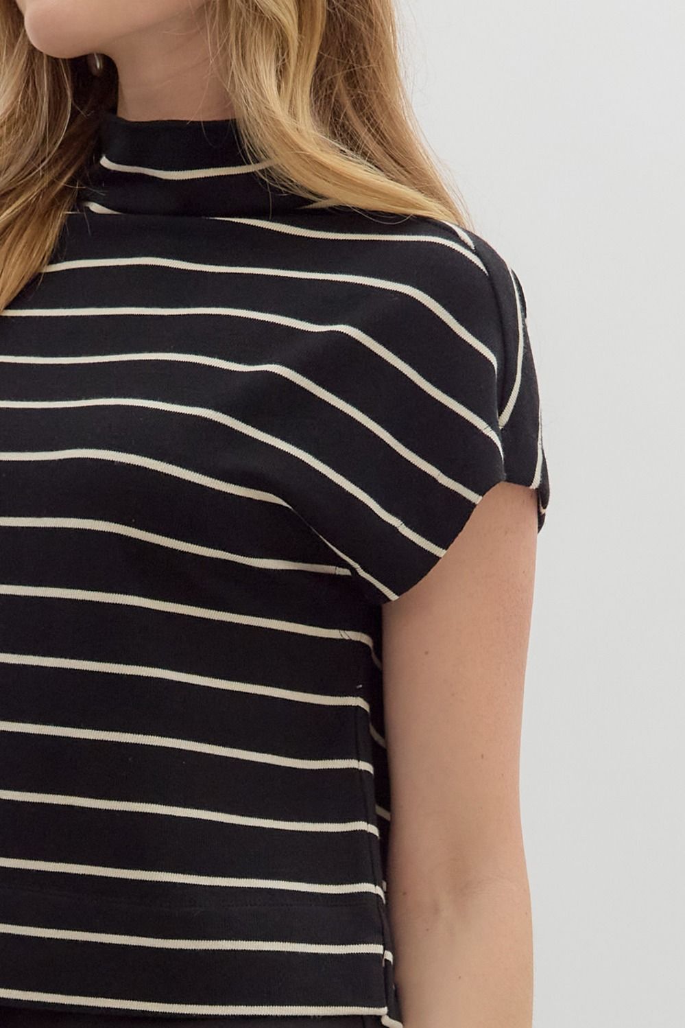 Fallon Striped Mockneck Top