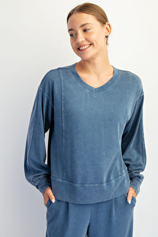 Mineral Washed V-Neck Tee