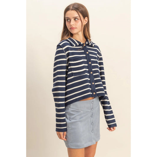 Clear Skies Striped Cardigan