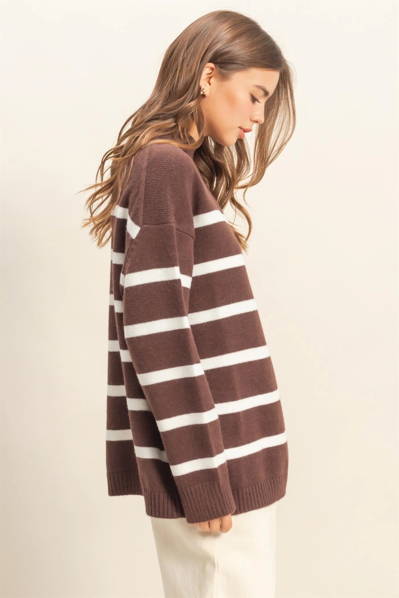 Diana Striped Mockneck Sweater