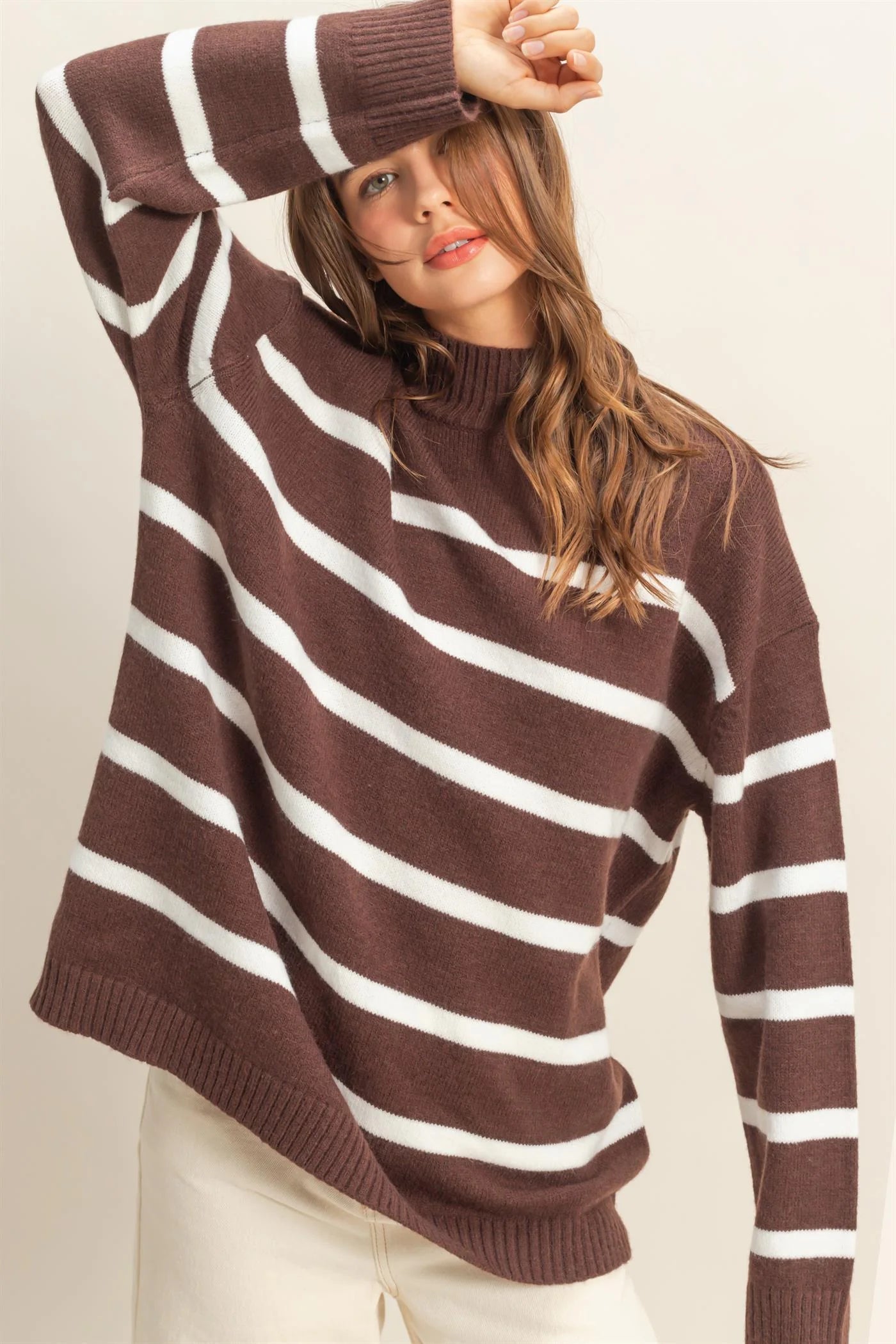 Diana Striped Mockneck Sweater