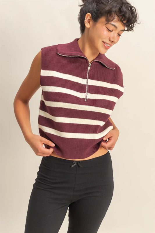 The Claudette Striped Vest