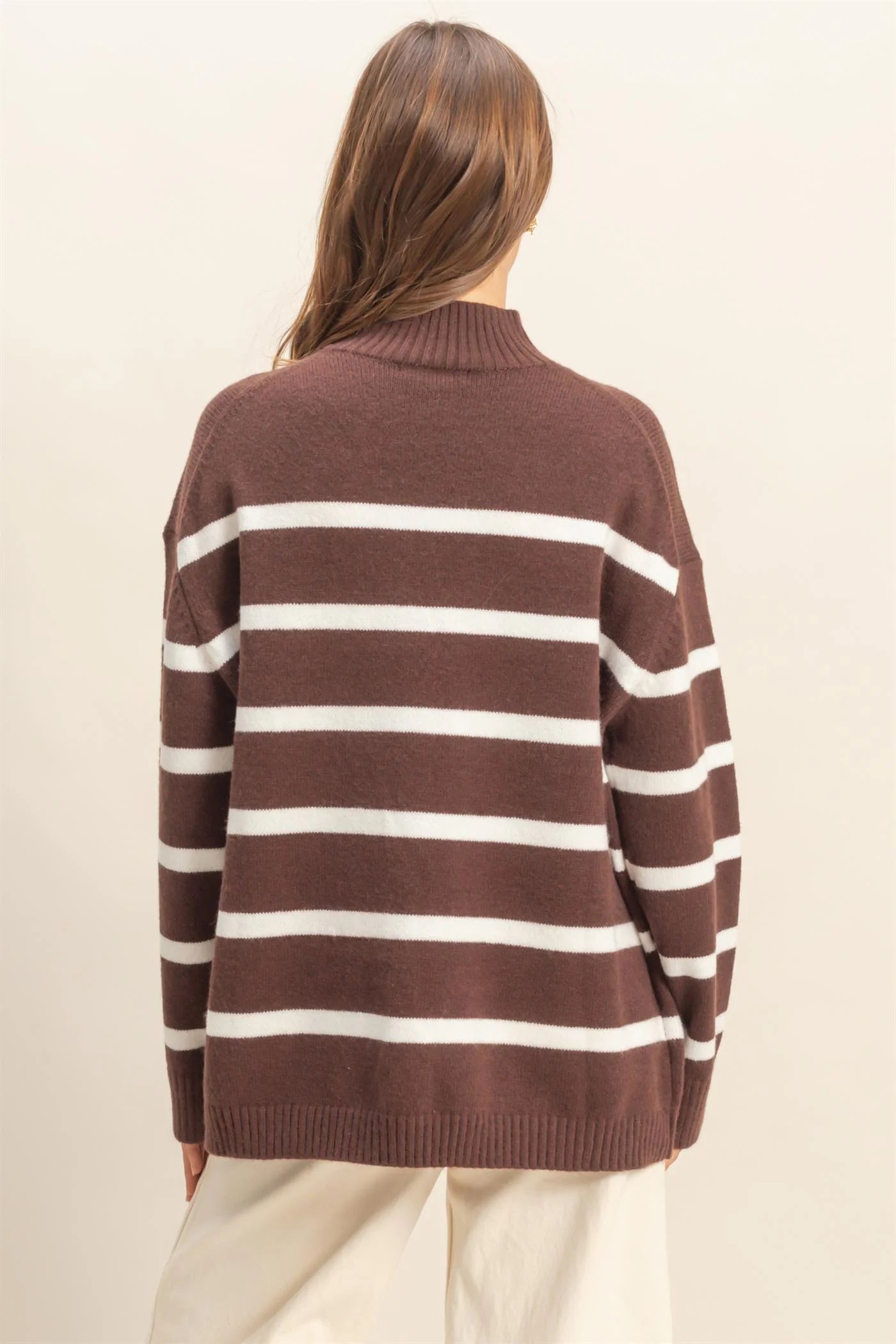 Diana Striped Mockneck Sweater