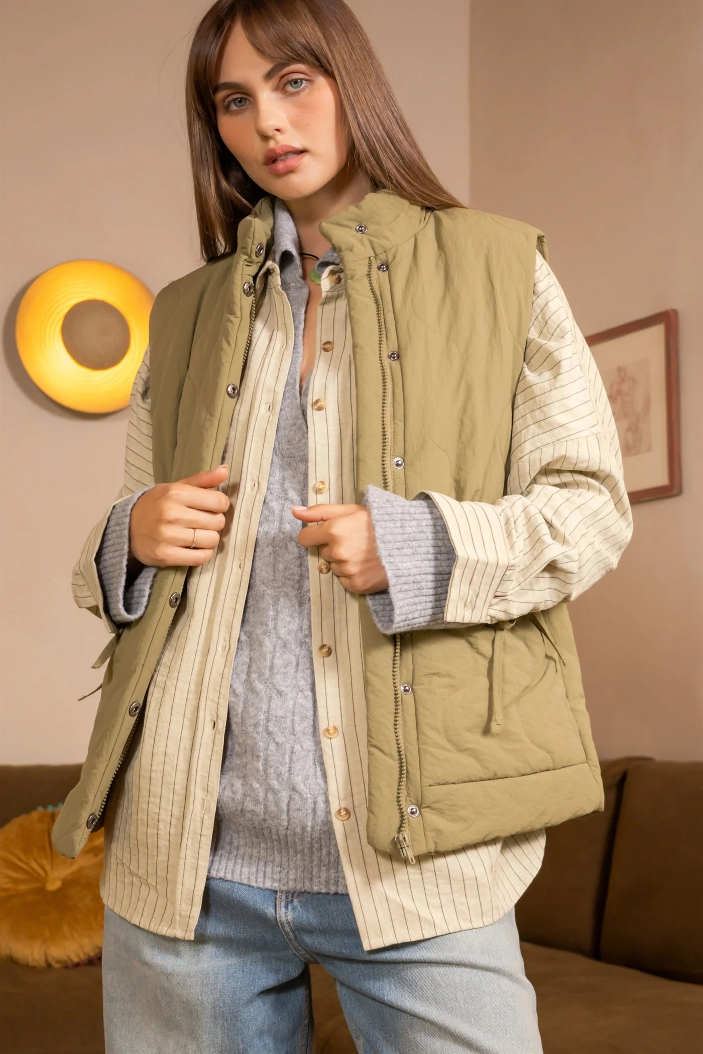 Wave Quilted Puffer Vest